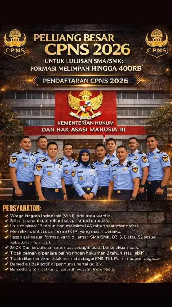 LOWONGAN KERJA CPNS KEMENKUMHAM