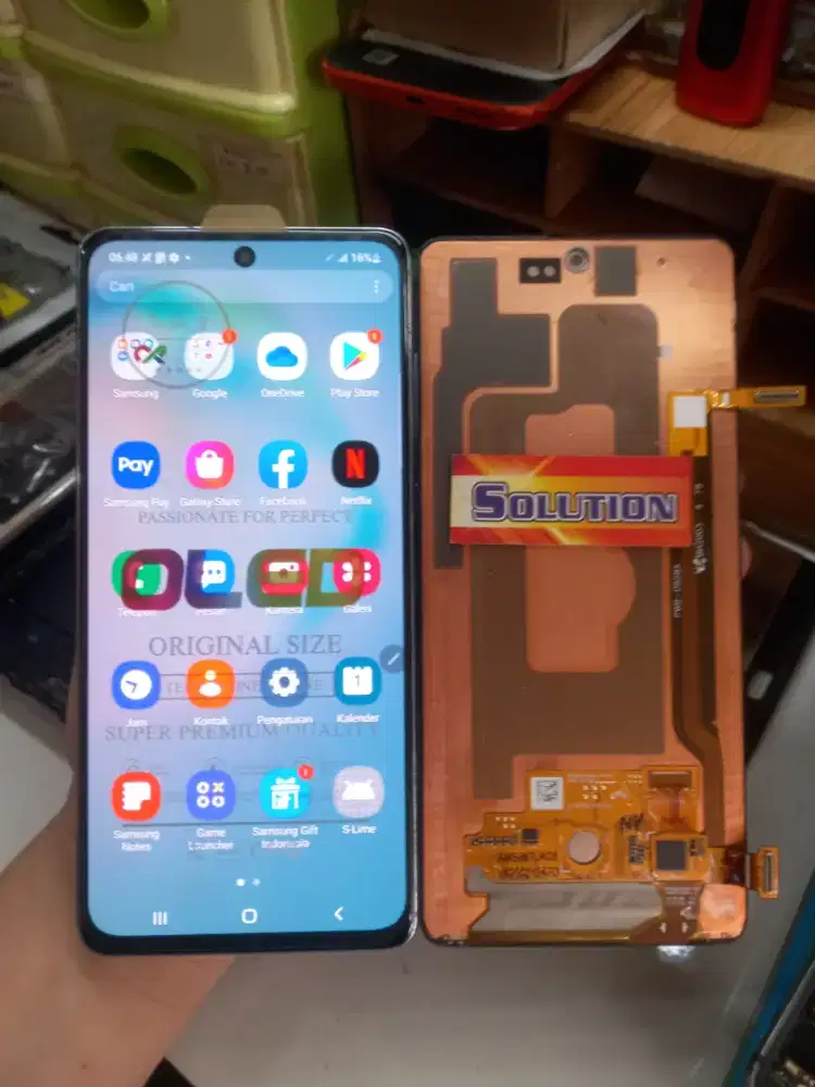 LCD TOUCHSCREEN SAMSUNG NOTE 10 LITE ORI OLED + PASANG
