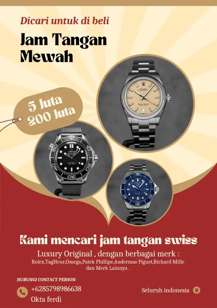 Terima Jam Tangan Second Mewah