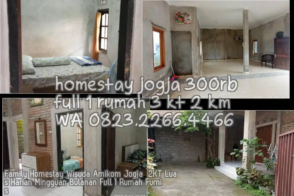 Family Homestay Wisuda Amikom Jogja  2KT Luas Harian Mingguan Bulanan