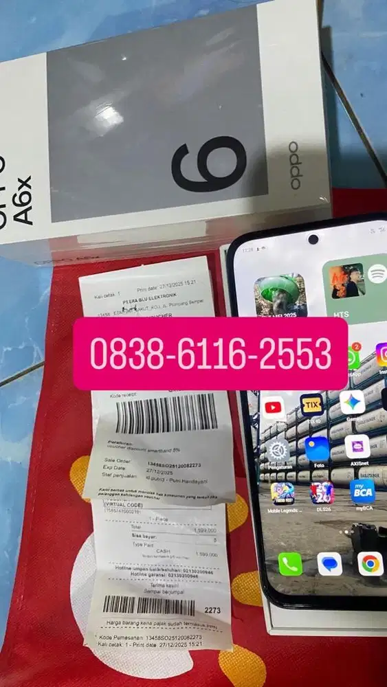 Oppo a6x 4/64 like new 2 hari pake