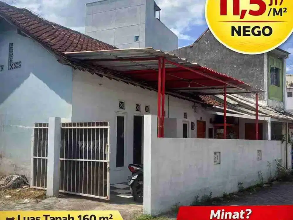 TANAH HOOK + BONUS RUMAH | 160 m² | DEKAT UGM – PANDEGA MARTA