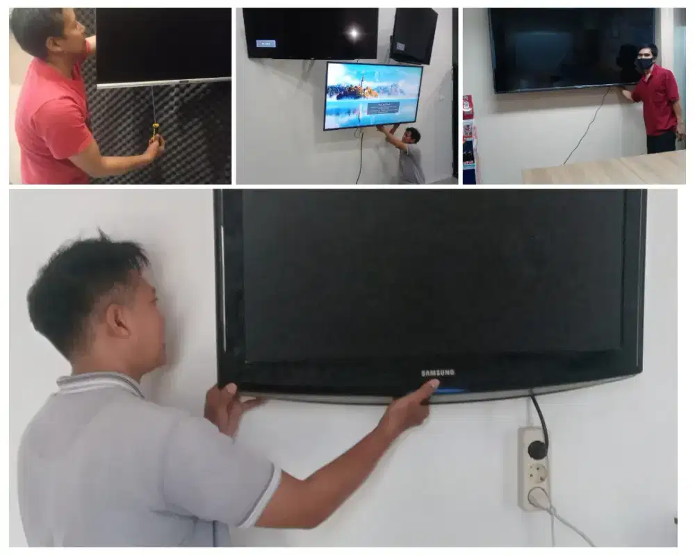 Pasangkan bracket dan Braket +pasang terimarapih breket briket led tv