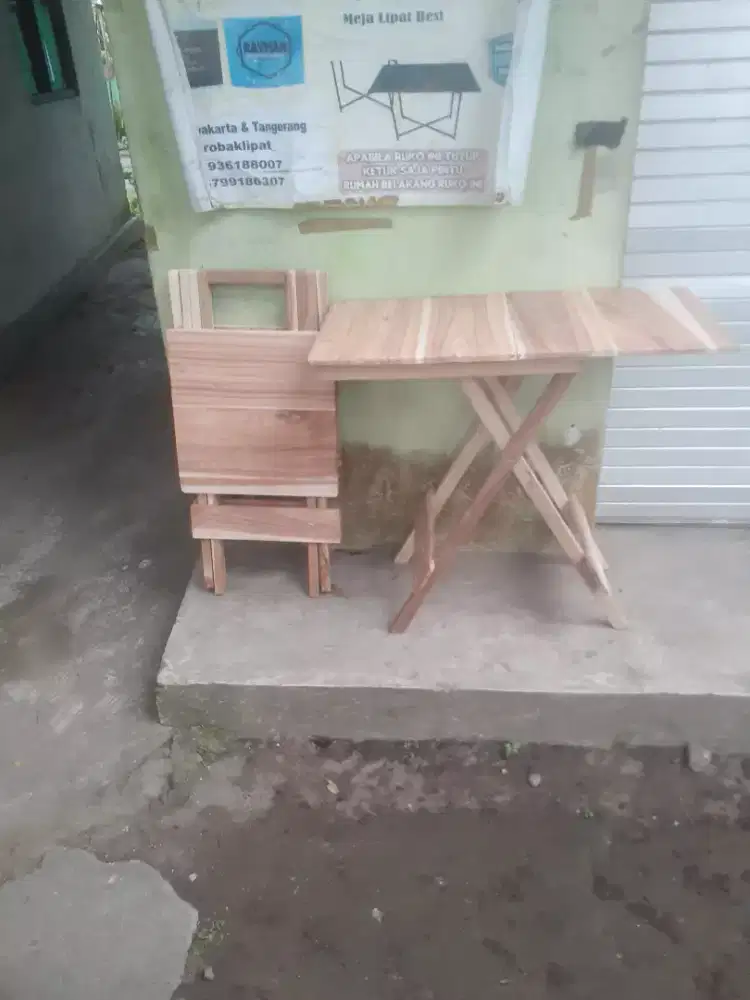 Meja lipat kayu bisa cod