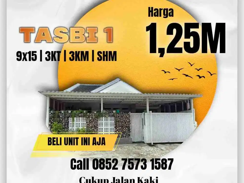 Rumah siap masuk dekat mesjid aman dari banjir komplek Tasbi 1 / tasbih 1