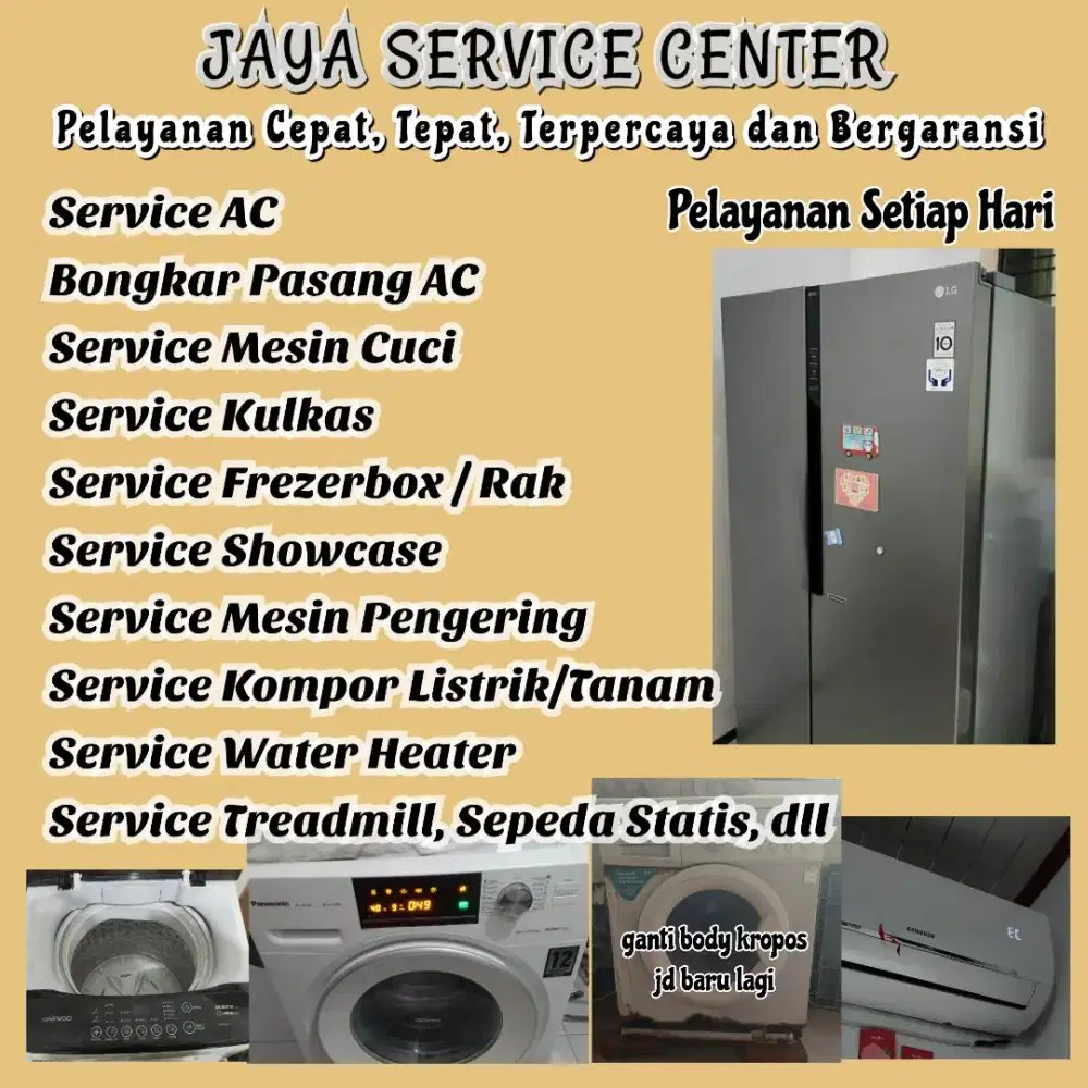 Service Mesin Cuci Bongkar Pasang AC Servis AC Kulkas Frezer Rungkut
