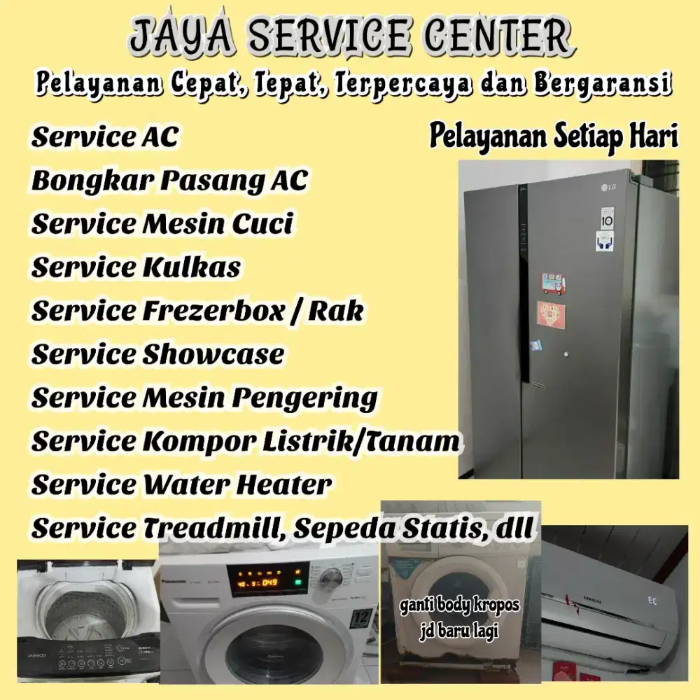 Service AC Bongkar Pasang AC Servis Mesin Cuci Kulkas Frezerbox Wiyung