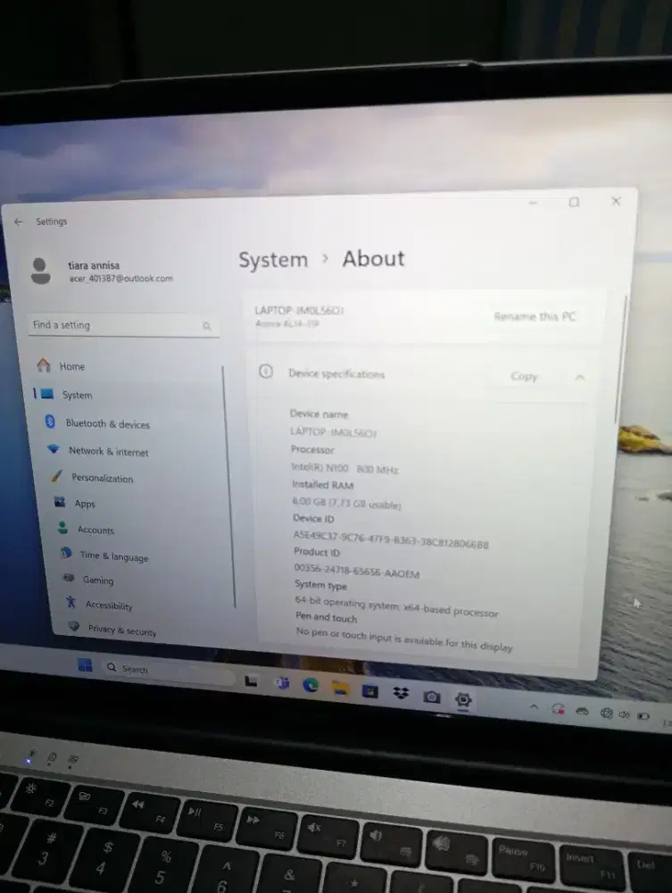 Acer Aspira lite 14 mulus