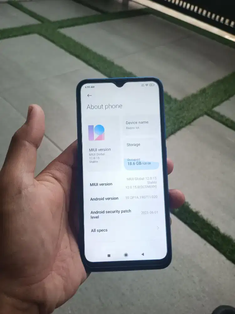 JUAL SANTAI (HP + CAS AJA) XIAOMI REDMI 9A RAM/MEMORY 6GB/128GB