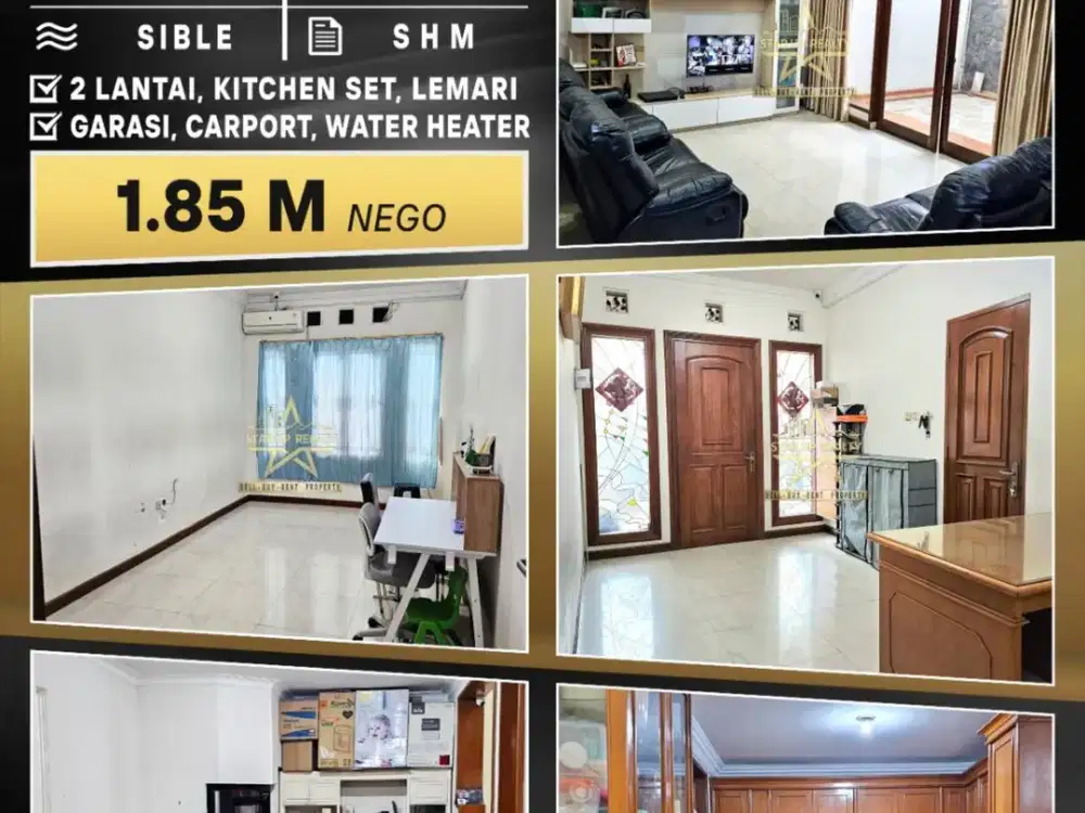 1,85 M Dijual cepat rumah bagus di Taman Holis Indah 1 lt 189 lb 250 hadap Timur Laut