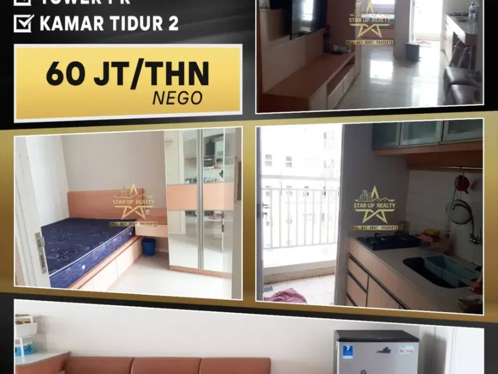 60 jt per thn Disewakan Apartemen Parahyangan Residence Ciumbuleuit  luas 42m2 tipe 2 kamar