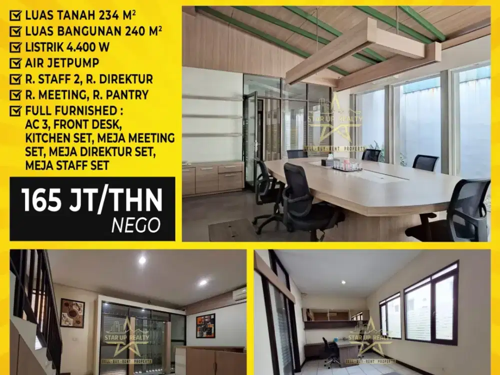 165 jt per tahun nego  Disewakan kantor di Cimahi Baros Full Furnished