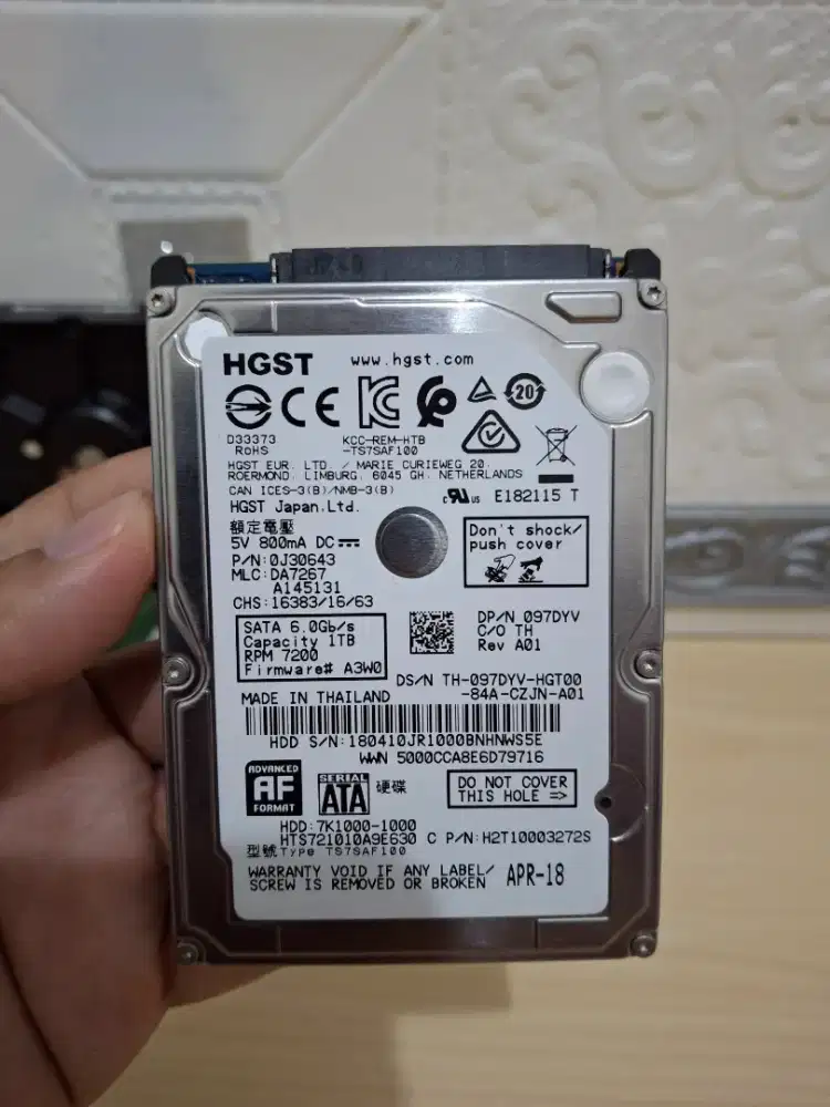 Hardisk Laptop 2.5inch HGST 1TB 7200rpm Normal Sentinel Speed Kenceng