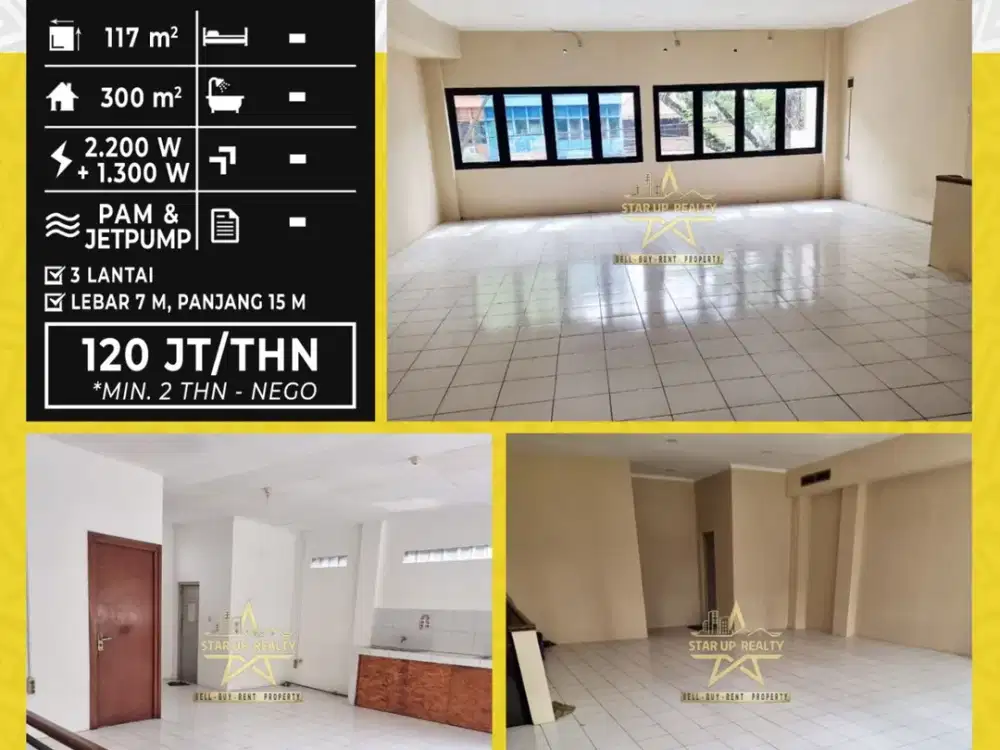 120 jt disewakan Ruko karapitan 2 lantai dekat universitas Langlangbuana daerah ramai strategis