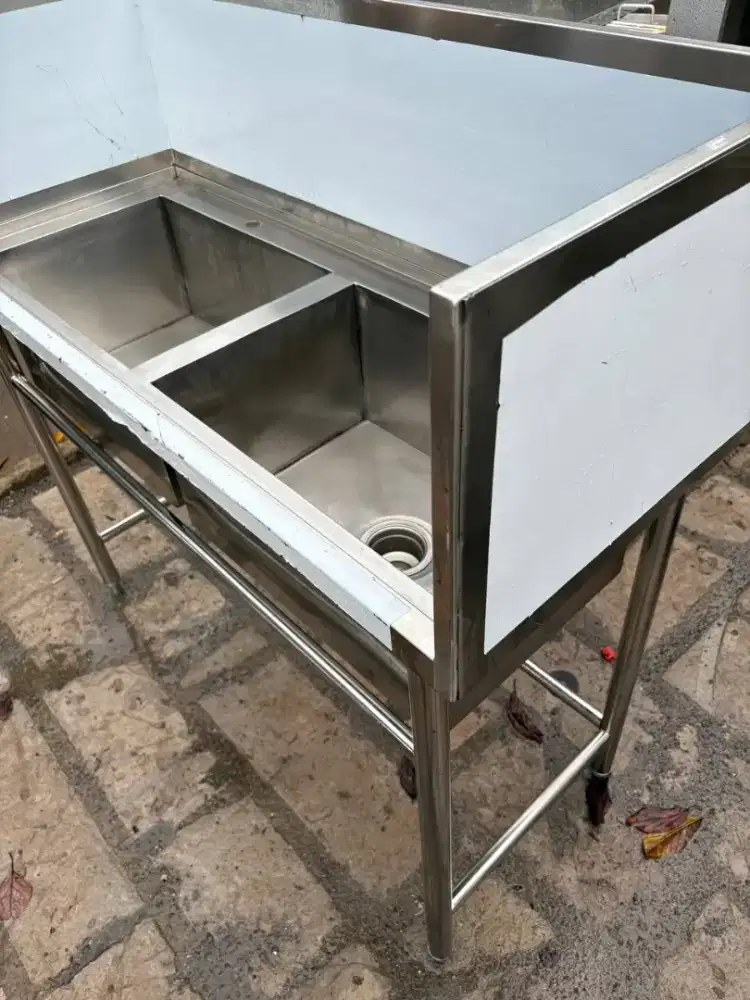 Sink stainles 2 lubang,sisi