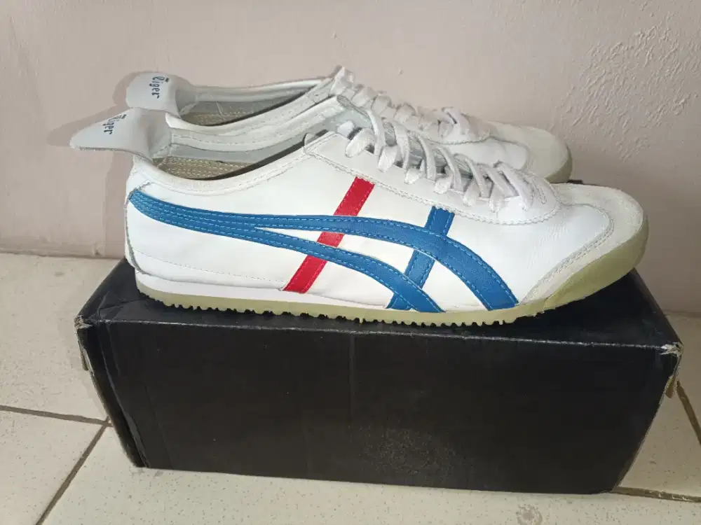 Sepatu Tiger Mexico 66 Putih Biru Merah Size 43,5