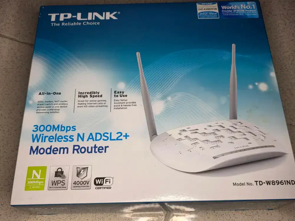 Modem Router TP-LINK 300Mbps Wireless N ADSL2+ Modell TD-W8961ND