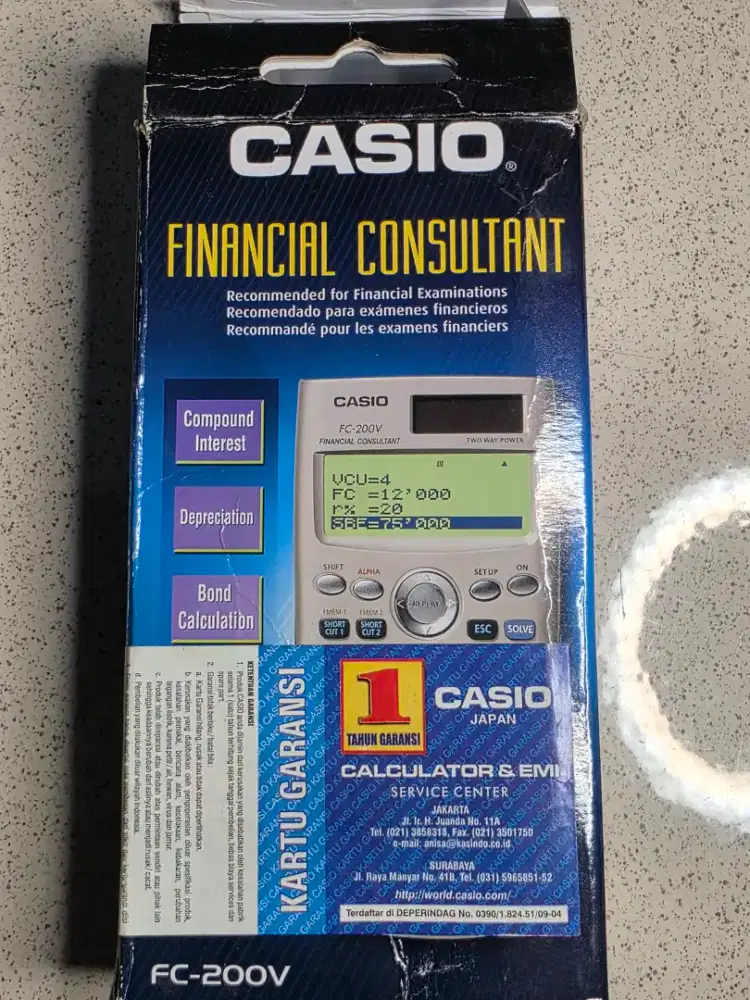 Kalkulator CASIO Financial Consultant tipe FC-200V