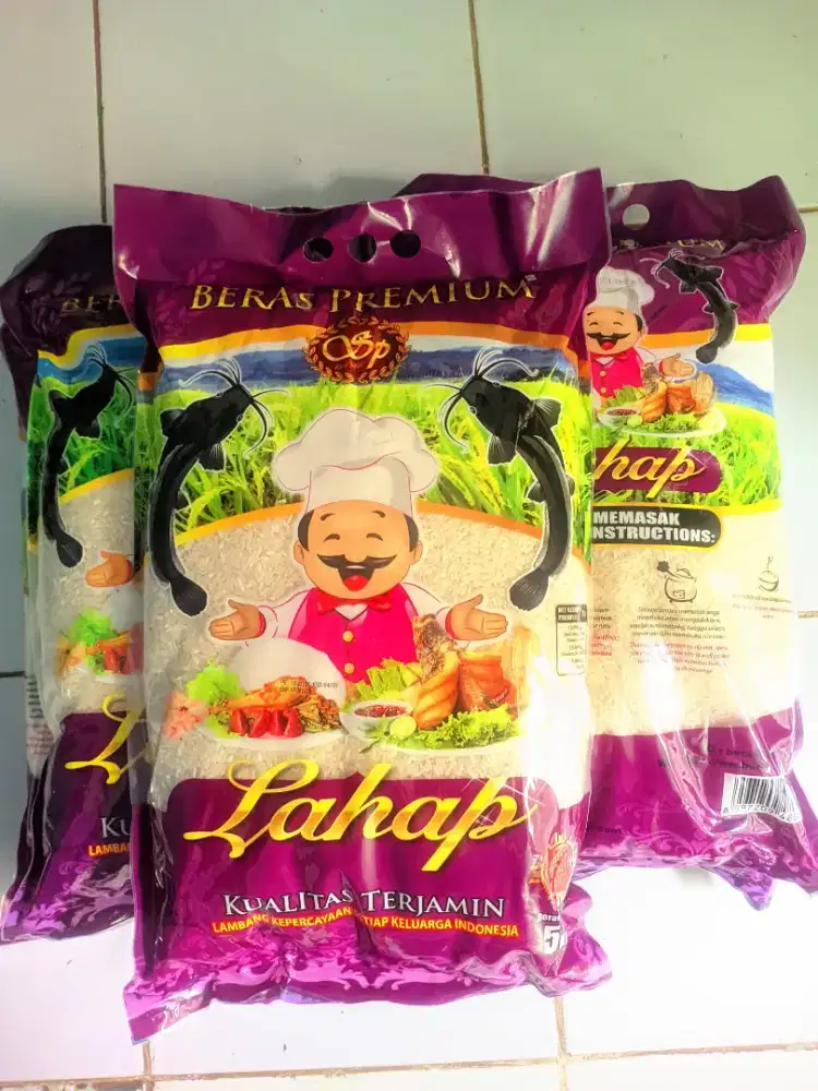 Beras Premium LAHAP 5 kg Pulen, Putih, Bersih & Wangi
