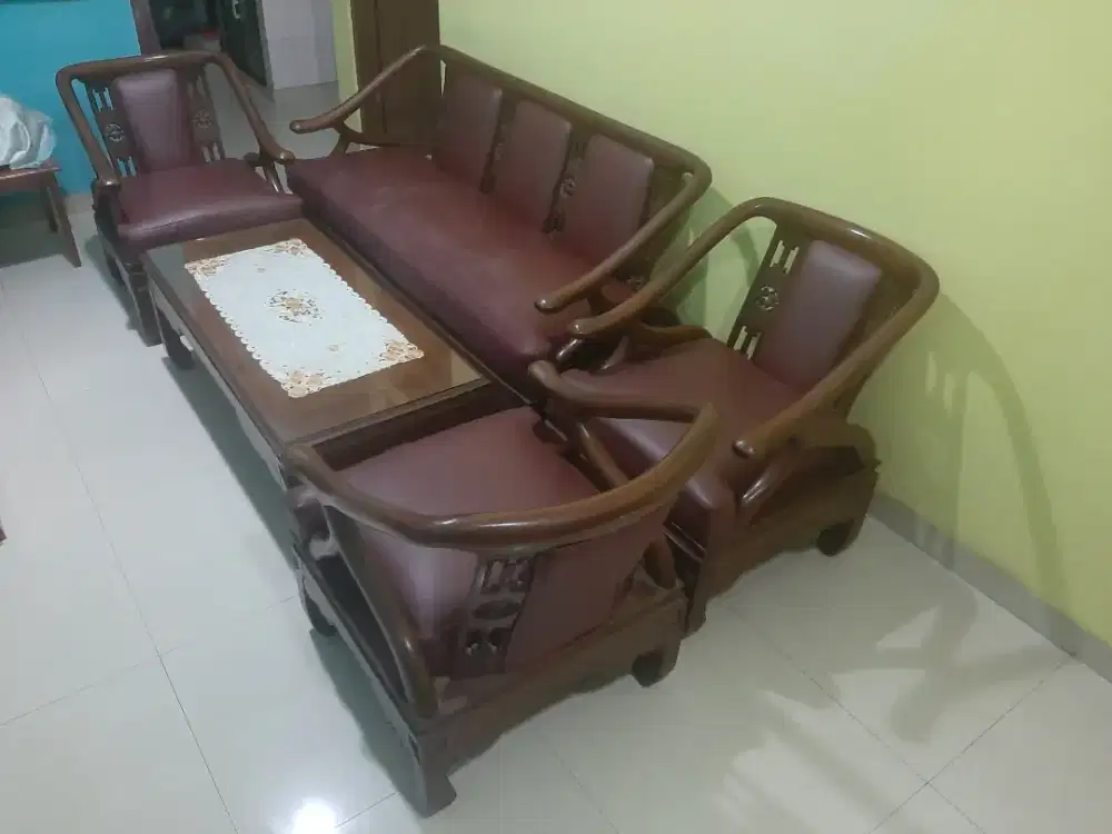 Kursi Tamu Hongkong Tanduk Jati Jepara