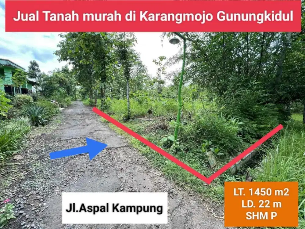 Tanah strategis pekarangan dikota Karangmojo Gunungkidul Yogyakarta