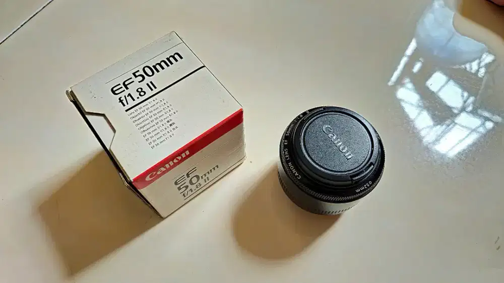 Lensa Canon EF 50mm f/1.8 II second mulus lengkap