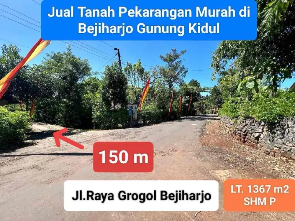 Tanah Pekarangan Murah Strategis Di Utara kota Wonosari Gunungkidul Yogyakarta