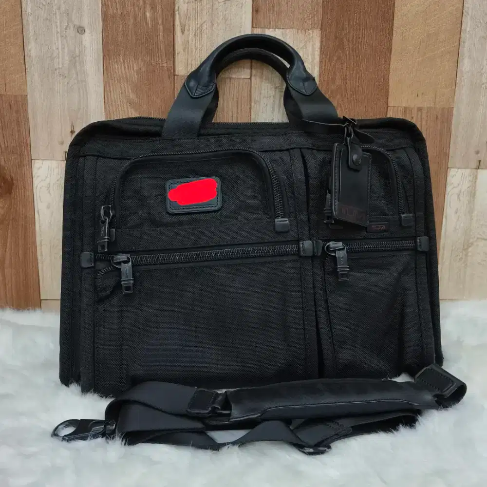 Tumi alpha bravo black briefcase original