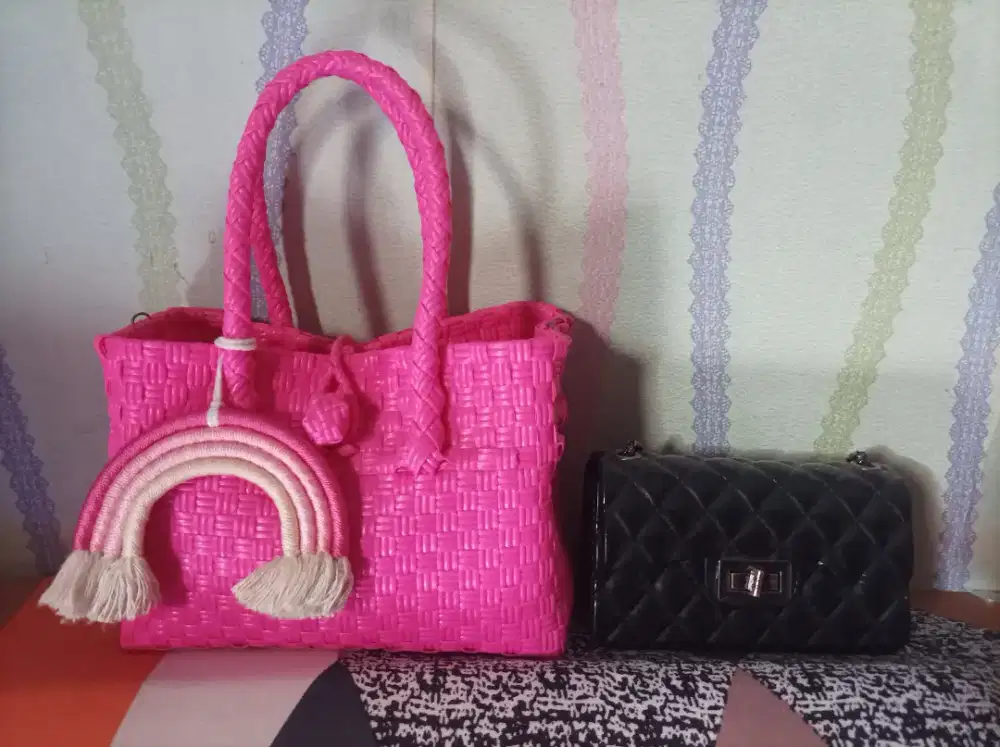 Tas Wanita Anyam dan Jelly