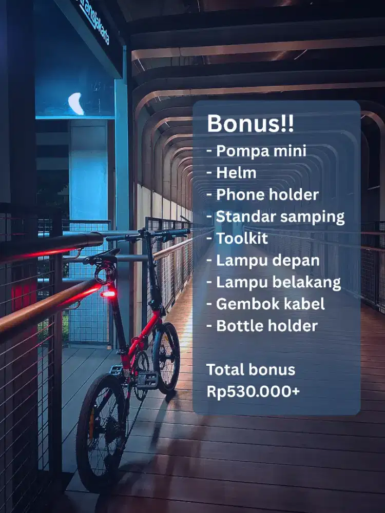 Sepeda lipat folding bike element troy 16 inci 9 speeds