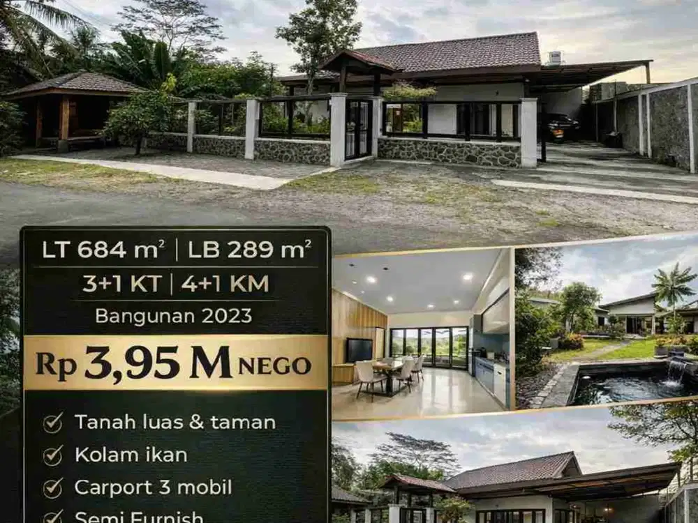 Rumah Villa Premium Pakem Sleman – Lingkungan Sejuk, Siap Huni