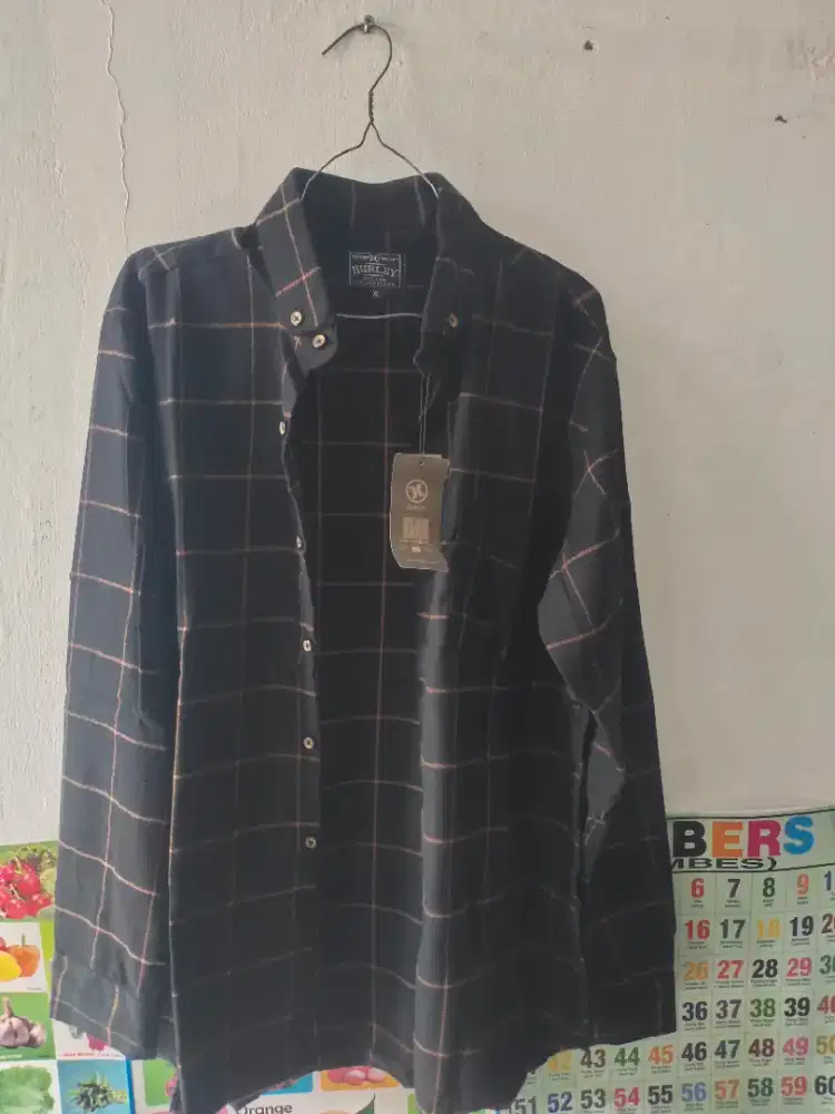 Kemeja flanel ukuran L & XL
