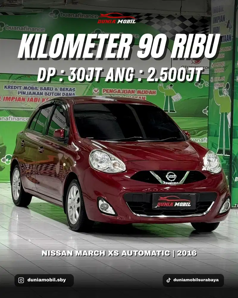NISSAN MARCH XS AT 2016 Pmk 2017 KM 90rb Kondisi Super Bisa Tukar 2015