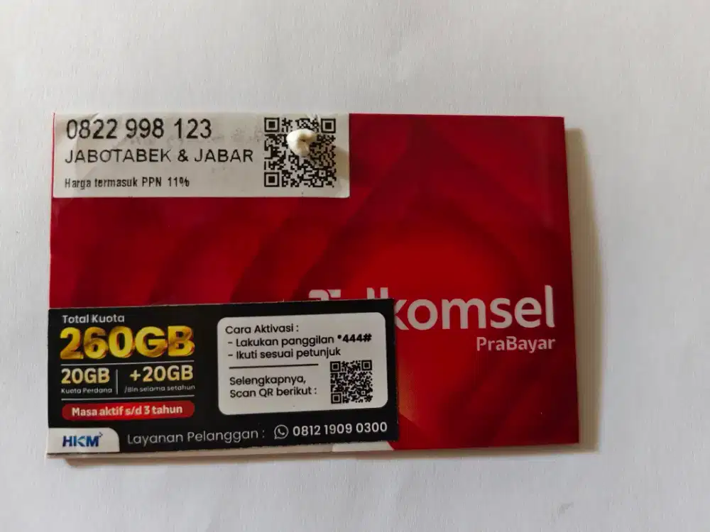 Perdana telkomsel 10 digit cantik#0822998123