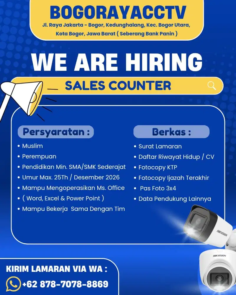Lowongan Sales Counter