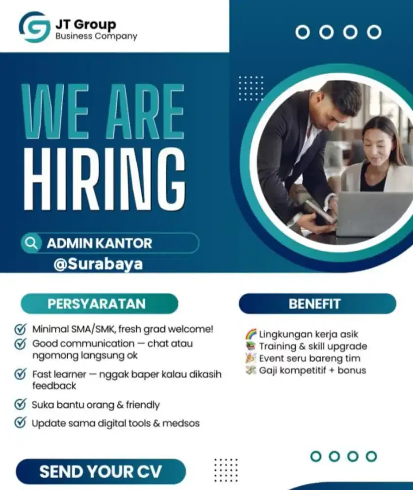 Lowongan Kerja Staf Administrasi Kantor JT GROUP CORP.