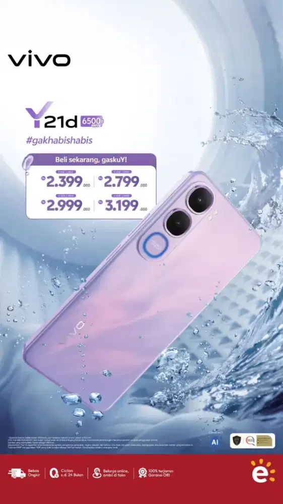 Vivo Y 21D Ready ya gaes Lokasi Surabaya