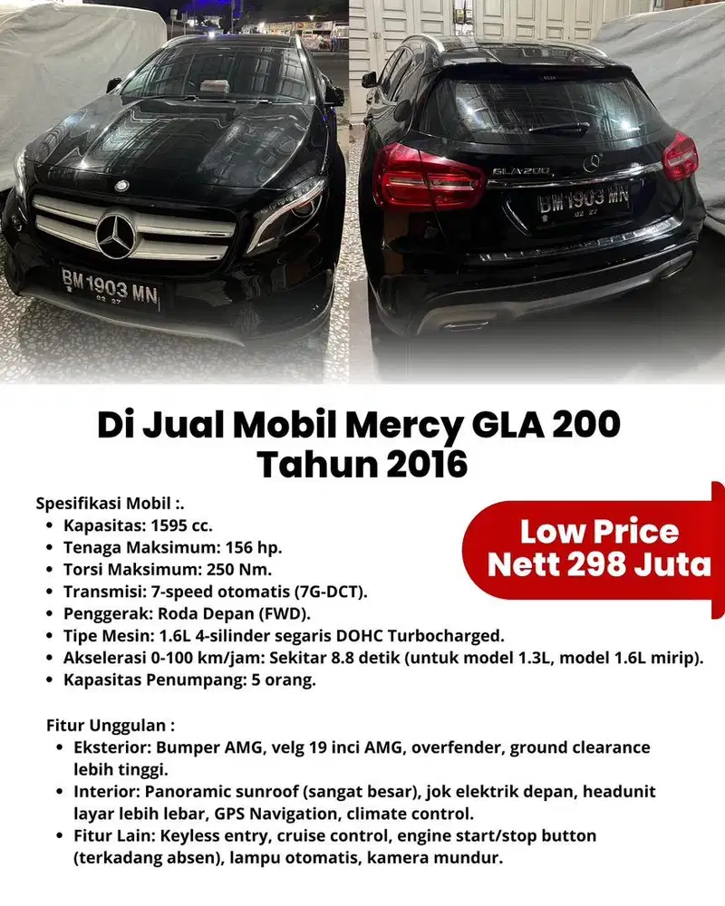 Dijual mercedes-benz GLA 200 tahun 2016