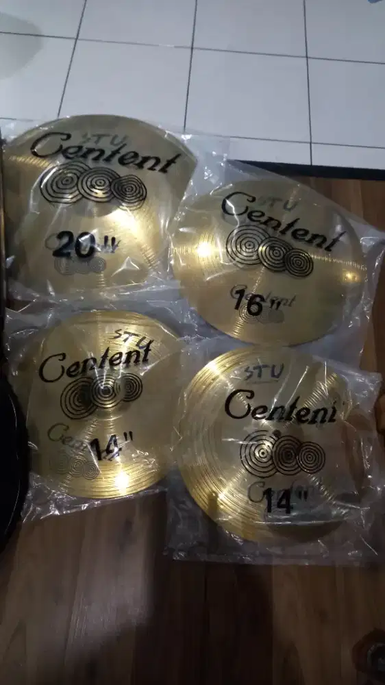 Cymbal drum 1 set merk centent bagus seperti paiste 101 pst 1