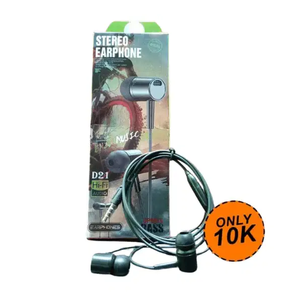 HEADSET STEREO EARPHONE D21 3.5 AUDIO JACK