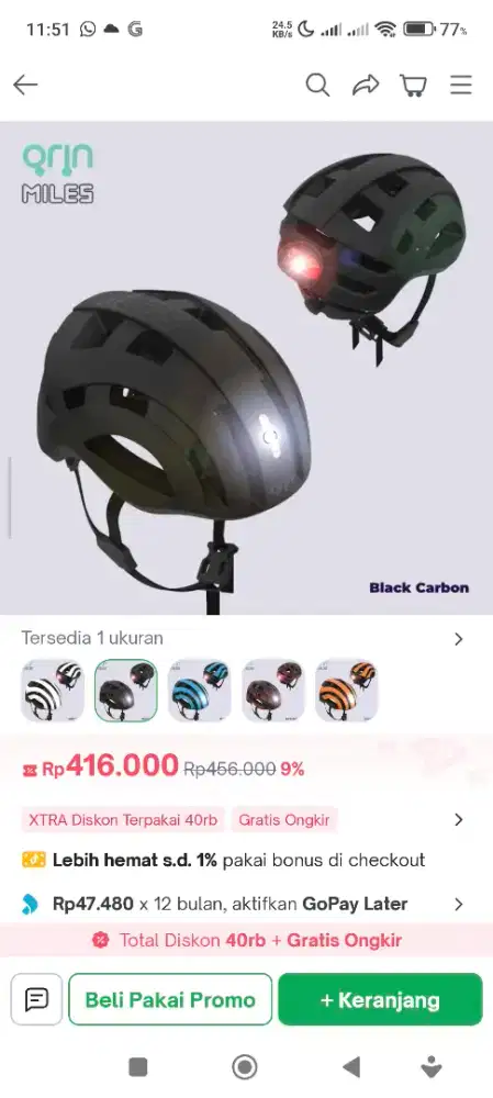 Helm Sepeda GRIN BLACK CARBON