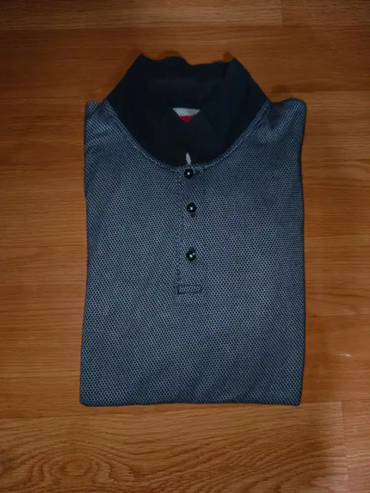 Zara Man Fine Cotton Textured Polo Shirt M