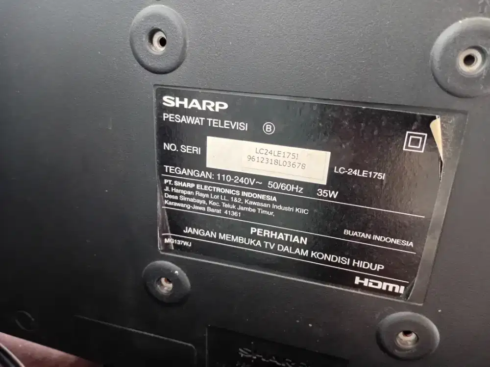 Tv sharp 24 inc rusak tidak keluar gambar