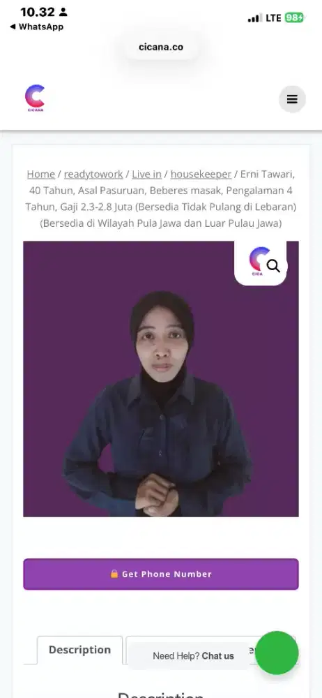 Saya cari lowongan asisten rumah tangga