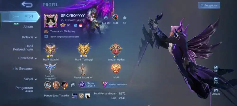 Jual akun mobile legend