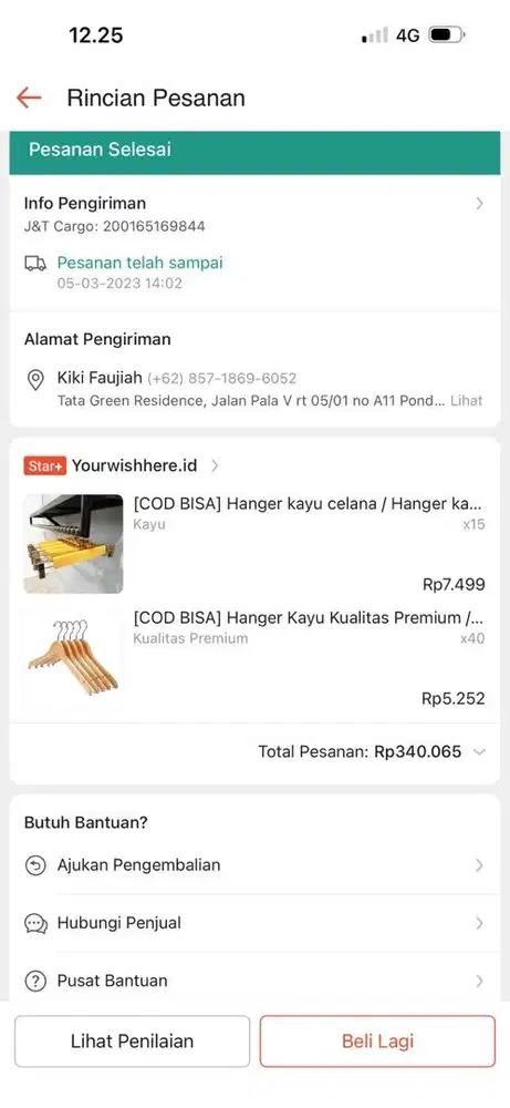 Jual hanger kayu second satuan atau all in