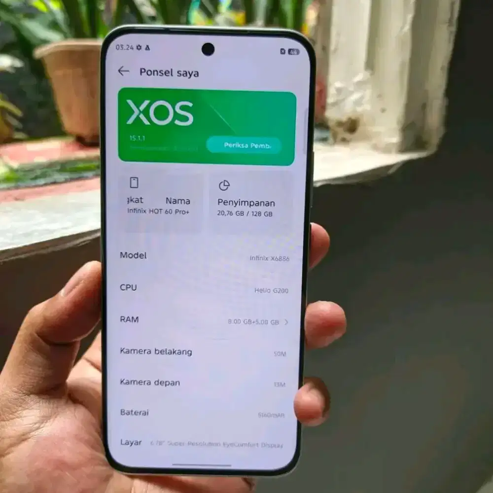 Infinix hot 60 pro plus fulset mlus sgel grnsi bs tt