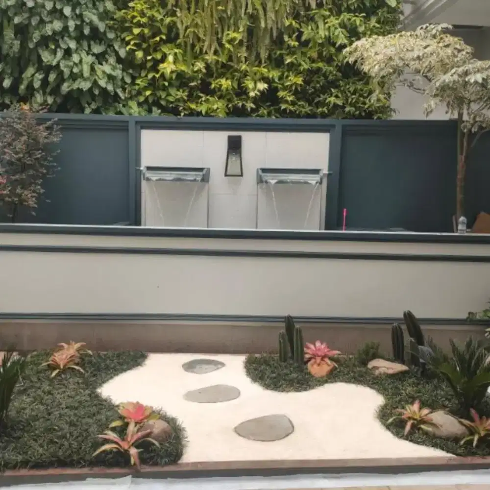 Taman kering motif taman Zen garden