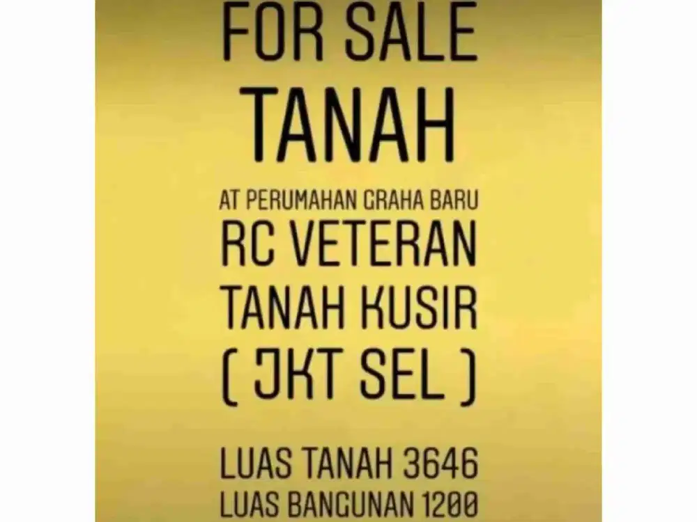 TER MURAH RUMAH MEWAH HITUNG TANAH GRAHA BARU RC VETERAN PESANGGRAHAN BINTARO