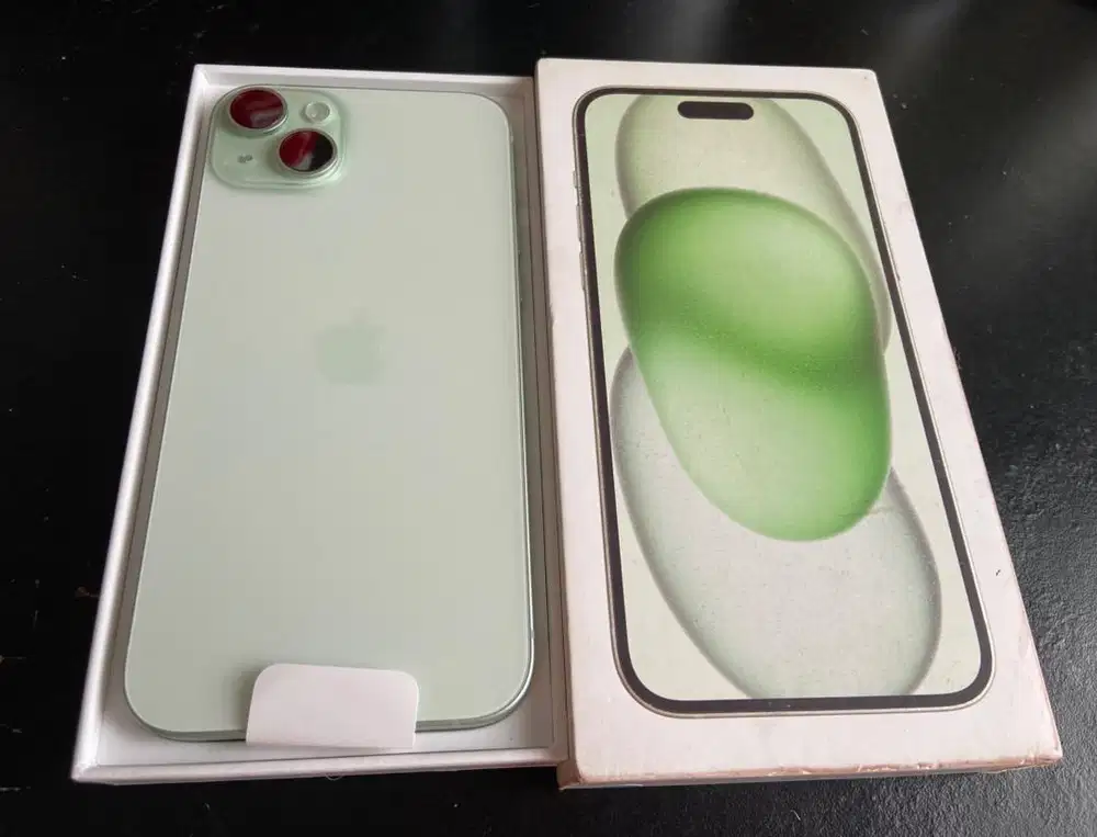iphone 15 plus 128Gb Green Garansi ibox On panjang